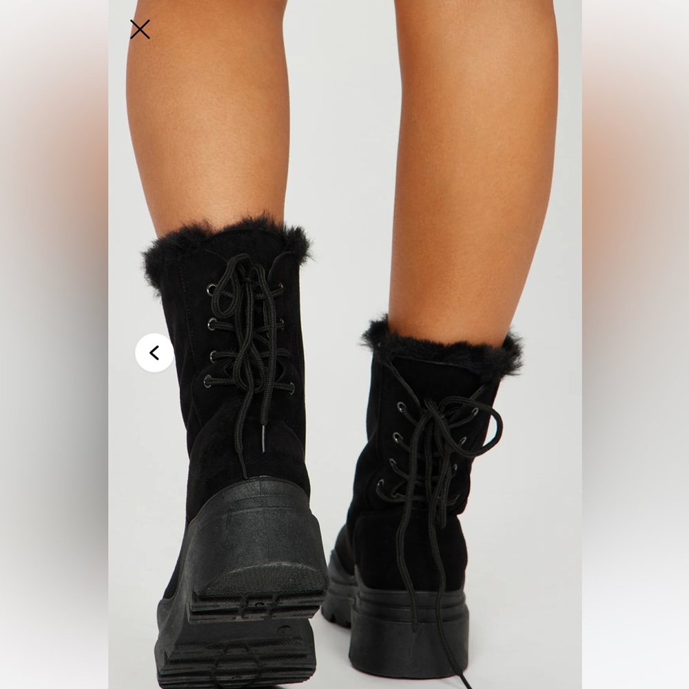 Women's Black Fur-Lined Boots Sz 10 nib nwt - Picture 4 of 4